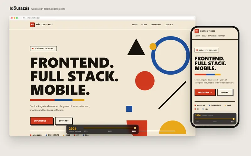 Time travel: landing page — time.vinczemarton.dev